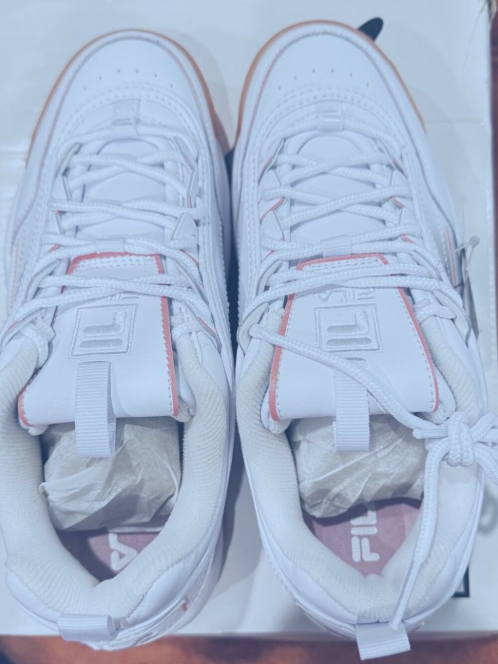 Fila Disruptor Sneakers (white/rose gold)